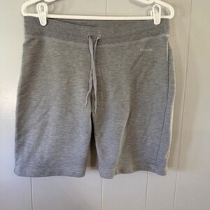 Reebok Sweat Shorts Mens Medium Gray Fleece Drawstring Athletic Activewear